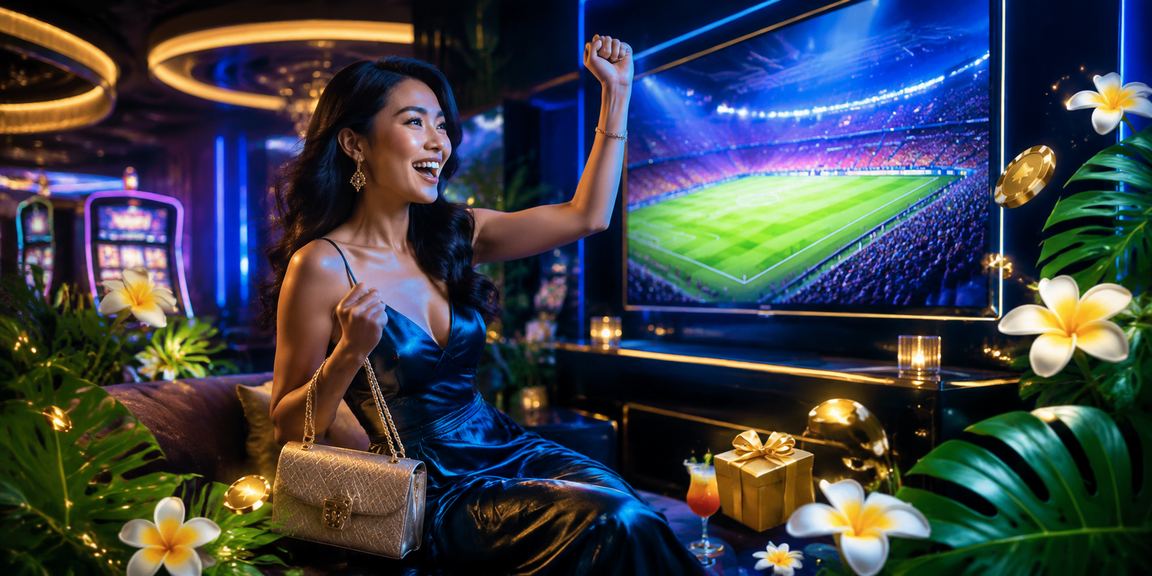 Tampilan layar neon penuh warna dengan berbagai pilihan taruhan casino online yang tersedia